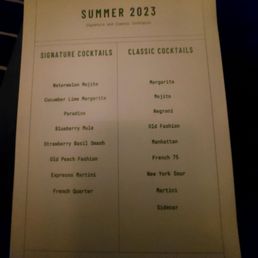 Seasonal drink menus.