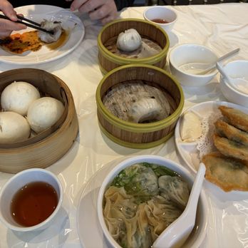 Rol San - Steamed Custard Buns, Seafood Dumplings, Bamboo Fungus with Mixed Mushrooms Dumplings, and Deep Fried Shrimp with Chives Cake - Dim Sum Near Me - Toronto, Ontario