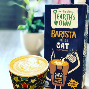 Shatterbox Coffee - a cup of coffee and a carton of earth's own bariista oat - Coffee & Tea Near Me - Victoria, British Columbia