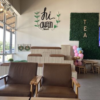 Milk+Tea - Seating, seating, wooden bleacher seating, Hi Austin, Tea - Coffee & Tea Near Me - Austin, Texas