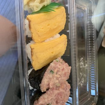 Kozo Sushi - Kahala - Egg nigiri and spicy ahi nigiri - Sushi Bars Near Me - Honolulu, Hawaii Kozo Sushi - Kahala - Egg nigiri and spicy ahi nigiri - Sushi Bars Near Me - Honolulu, Hawaii