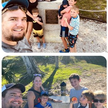 Cabbage Key - Tried to recreate family picture at the marker a few years apart. - Coffee & Tea Near Me - Pineland, Florida