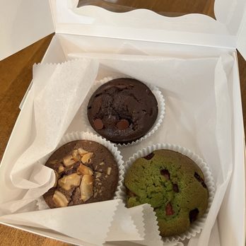 La Matcha Cafe - mochi muffins (chocolate, ube, matcha) - Coffee & Tea Near Me - Burlingame, California