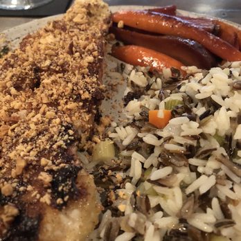 Ely's Ivy - Honey almond crusted walleye, with wild rice, and brown sugar glazed carrots. - New American Near Me - Grand Forks, North Dakota Ely's Ivy - Honey almond crusted walleye, with wild rice, and brown sugar glazed carrots. - New American Near Me - Grand Forks, North Dakota