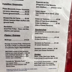 Rancho de Don Moncho - Menu