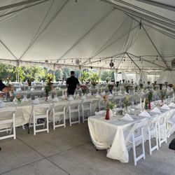 Crestview Dairy Events - Setting up the tables for dinner