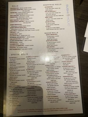 Menu photo 4 Sushiholic Arcadia Phoenix, AZ