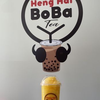 Heng Hai Boba Tea - Mango passion fruit slush with mango popping boba - Bubble Tea Near Me - Manchester, New Hampshire