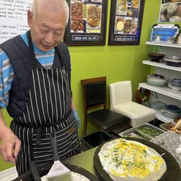 Crepe cooked right in front of you. Crepe cooked right in front of you.