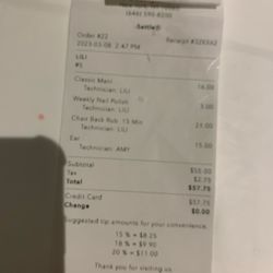 The charge I was given from their employee and paid!