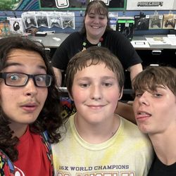 Gamestop - My group of friends and the amazing games stop employee Sara