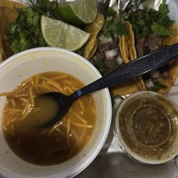 Zesty Burger - Street Tacos and bean soup