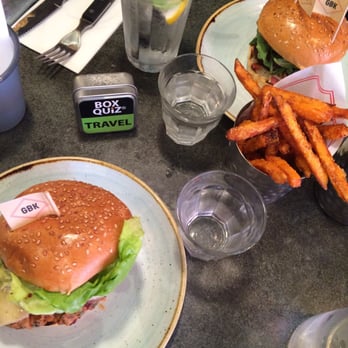 Gourmet Burger Kitchen - Really delicious veggie California burger with bean pattie and sweet potato fritters - Burgers Near Me - London, XGL Gourmet Burger Kitchen - Really delicious veggie California burger with bean pattie and sweet potato fritters - Burgers Near Me - London, XGL