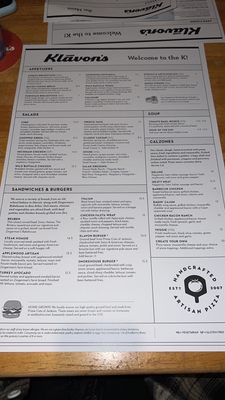 Menu photo 6 Klavon's Pizzeria & Pub Jackson, MI Menu photo 6 Klavon's Pizzeria & Pub Jackson, MI