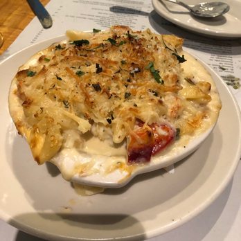 Perla's - Partially eaten lobster Mac n cheese - Seafood Near Me - Austin, Texas