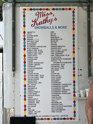 Menu photo 2 Miss Kathy's Snowballs & More Summit, MS