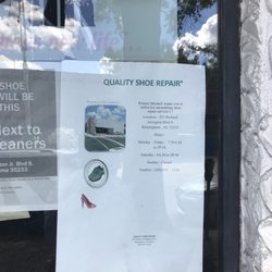 Quality Shoe Repair - Their new address. The sign was in the window at their old address.