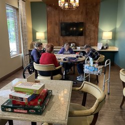 Rosemark At Mayfair Park - Some of our residents playing Rummikub, one of their all time favorites!