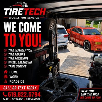 TireTech Mobile Tire Service - Tires Near Me - Chula Vista , California TireTech Mobile Tire Service - Tires Near Me - Chula Vista , California