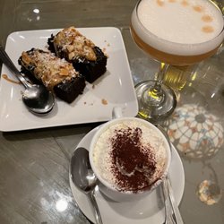 Gluten free tiramisu, chocolate dessert w coconut & Express Pineapple Martini