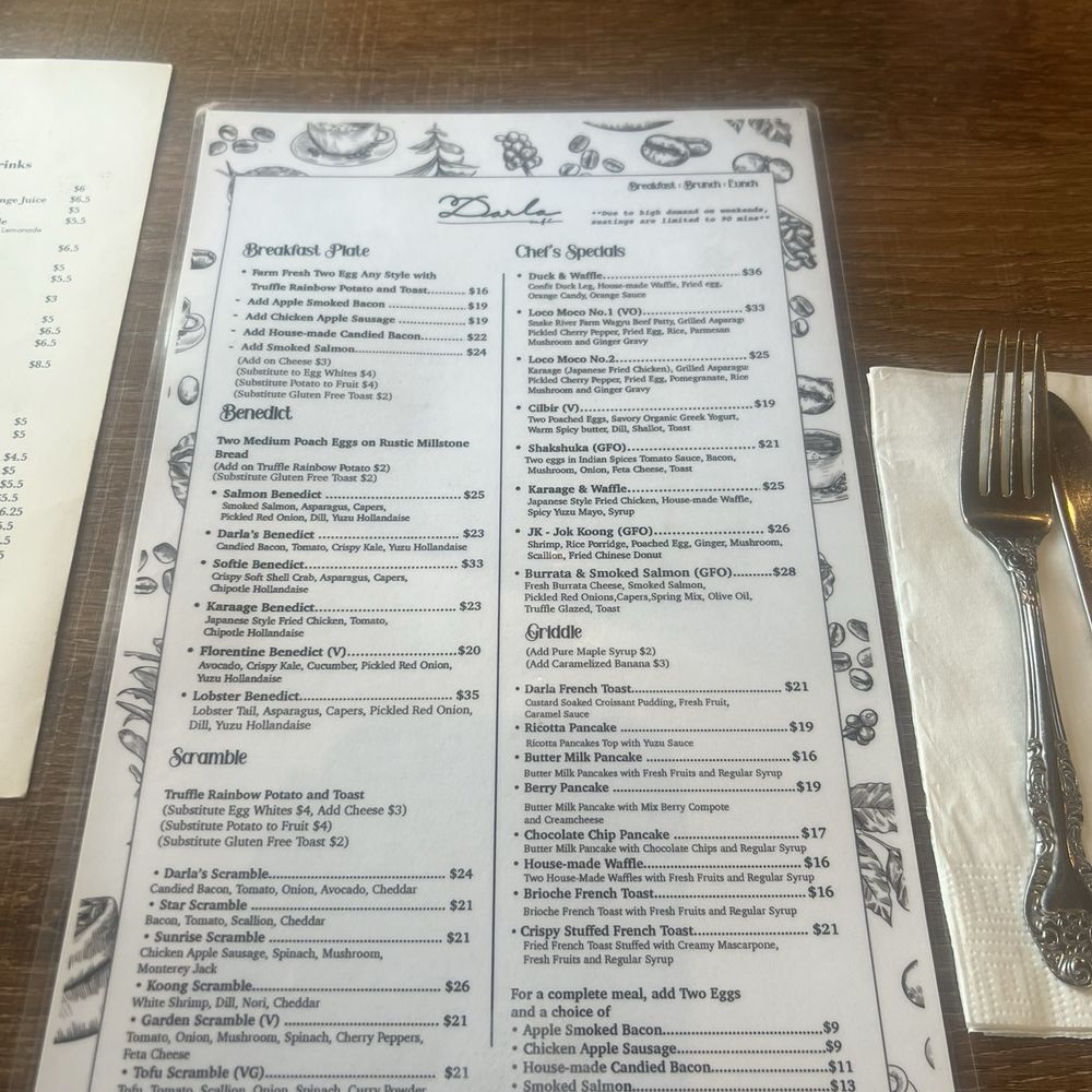 Darla Cafe  - menu - Asian Fusion Near Me - Saratoga, California