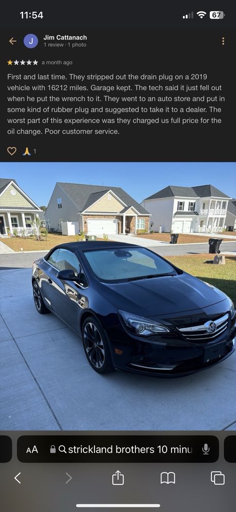 Strickland Brothers 10 Minute Oil Change