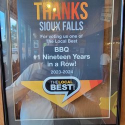 Famous Dave's Bar-B-Que - Community award/rating nine (9) years