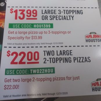 Papa Johns Pizza - 2 large 2 topping Special $22 - Pizza Near Me - Kingwood, Texas Papa Johns Pizza - 2 large 2 topping Special $22 - Pizza Near Me - Kingwood, Texas