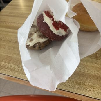 Manna Donuts - Red velvet and blueberry - Donuts Near Me - San Bernardino, California