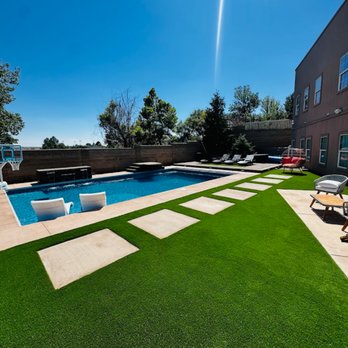 Clear Creek Landscape - Turf next to a pool - Landscaping Near Me - Farmington, New Mexico Clear Creek Landscape - Turf next to a pool - Landscaping Near Me - Farmington, New Mexico