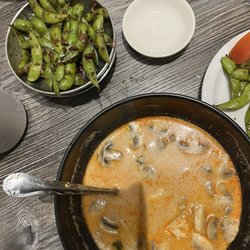 My Vegan - Spicy edamame, Tom Kah Soup