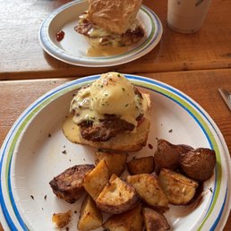 OG Breakfast Biscuit and Sausage and Tomato Eggs Bennie. OG Breakfast Biscuit and Sausage and Tomato Eggs Bennie.