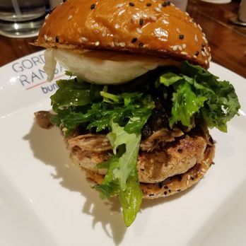 Gordon Ramsay Burger Las Vegas - Turducken Burger ($16) - turkey patty with duck confit and fried egg. - Burgers Near Me - Las Vegas, Nevada Gordon Ramsay Burger Las Vegas - Turducken Burger ($16) - turkey patty with duck confit and fried egg. - Burgers Near Me - Las Vegas, Nevada