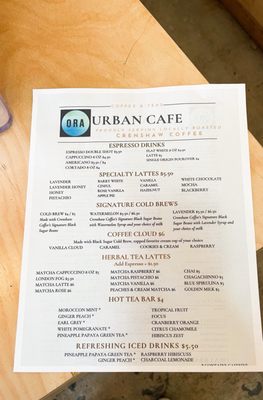 Menu photo 2 ORA Los Angeles, CA