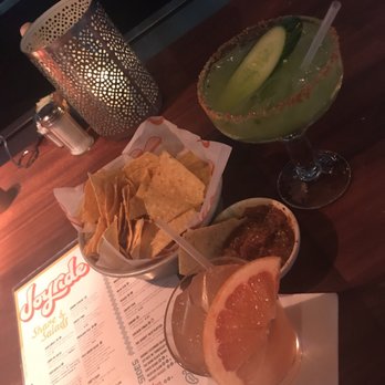 Joyride Taco House - Cucumber margarita(delish) and grapefruit margarita (the tequila used is very smoky ,too overpowering) - Tacos Near Me - Phoenix, Arizona