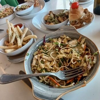 Anthem - Nam nom noodle salad, Furikake Fries, Hapa Chicken Sandwich, Roasted Cauliflower - American Near Me - Austin, Texas Anthem - Nam nom noodle salad, Furikake Fries, Hapa Chicken Sandwich, Roasted Cauliflower - American Near Me - Austin, Texas