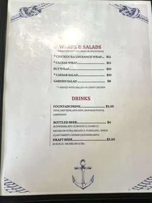 Menu photo 2 Anchor Inn At Flagstop Milford, KS