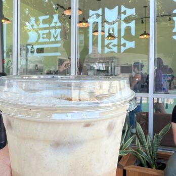 Academic Coffee - Iced Banana cream latte with oatmilk - Bakeries Near Me - San Jose, California