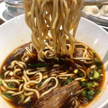 dan modern chinese - Spicy beef noodle soup: amazing flavor just too salty - Dim Sum Near Me - Pasadena, California