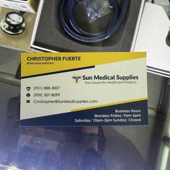 Sun Medical Supplies - Business card - Medical Supplies Near Me - Beaumont, California