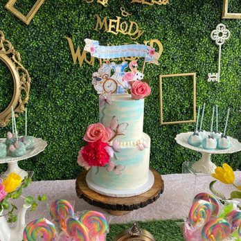 Layered Cakes + Bakes - Alice in wonderland theme cake - Custom Cakes Near Me Layered Cakes + Bakes - Alice in wonderland theme cake - Custom Cakes Near Me