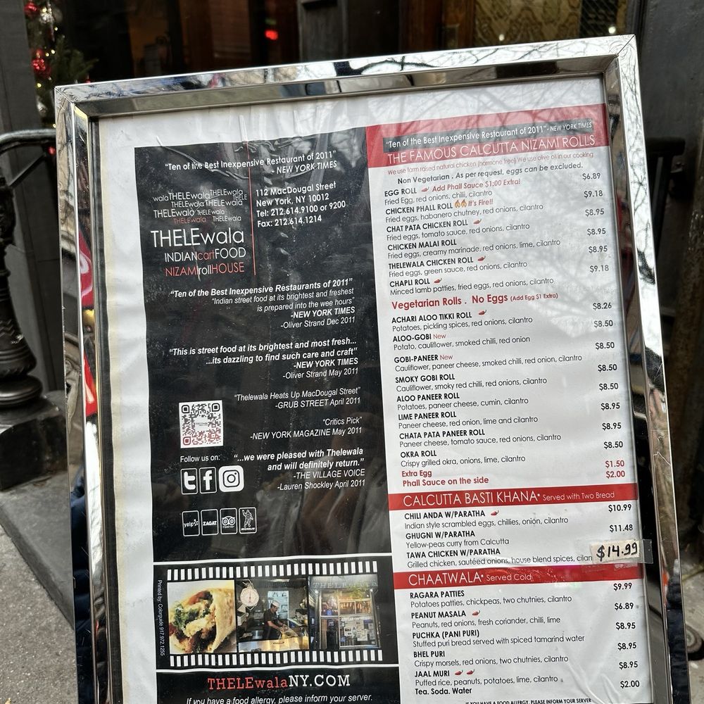 Thelewala - Menu - Indian Near Me - New York, New York Thelewala - Menu - Indian Near Me - New York, New York