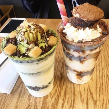 The Cups Bingsu Cafe - Green tea and tiramisu individual cups - Desserts Near Me - Vaughan, Ontario