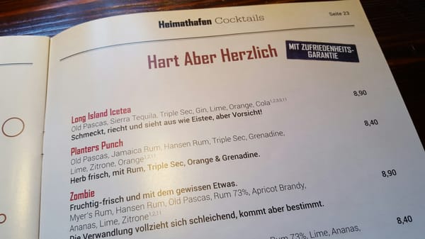 Menu photo 3 Heimathafen Hamburg, HH Menu photo 3 Heimathafen Hamburg, HH