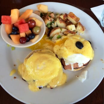 Dorn's Original Breakers Cafe - Eggs Benedict with country potatoes and fruit! Best Hollandaise. - Seafood Near Me - Morro Bay, California Dorn's Original Breakers Cafe - Eggs Benedict with country potatoes and fruit! Best Hollandaise. - Seafood Near Me - Morro Bay, California
