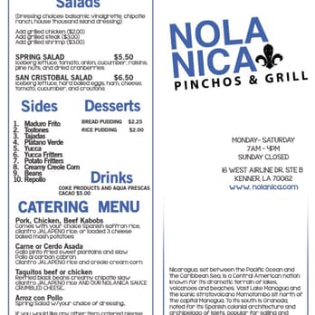 Nolanica - Updated Menu delivery is available... - Latin American Near Me - Saint Rose, Louisiana Nolanica - Updated Menu delivery is available... - Latin American Near Me - Saint Rose, Louisiana