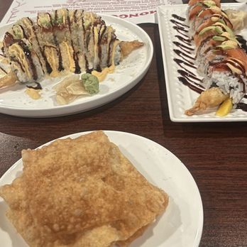 CoCo Mongolian Grill & Sushi - Mystery roll on right, red dragon roll on left - Bars Near Me - Redding, California CoCo Mongolian Grill & Sushi - Mystery roll on right, red dragon roll on left - Bars Near Me - Redding, California