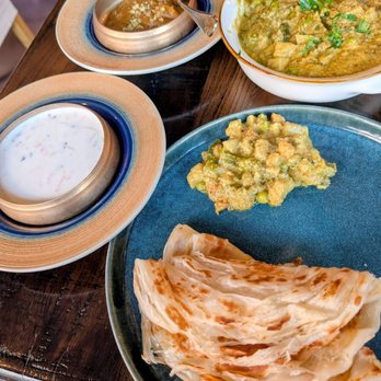 Thalaiva's Indian Kitchen - Mix Veg Kurma Parotta Raita Badam Halwa - Indian Near Me - Park Ridge, Illinois