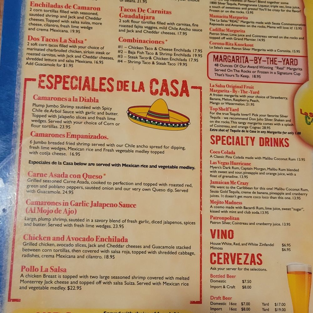 La Salsa Cantina - Menu Specials - Mexican Near Me - Las Vegas, Nevada