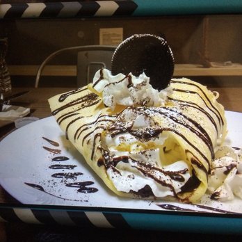Cafe Crepes Square - The jumbo Nutella crepe with icecream - Desserts Near Me - Suwanee, Georgia